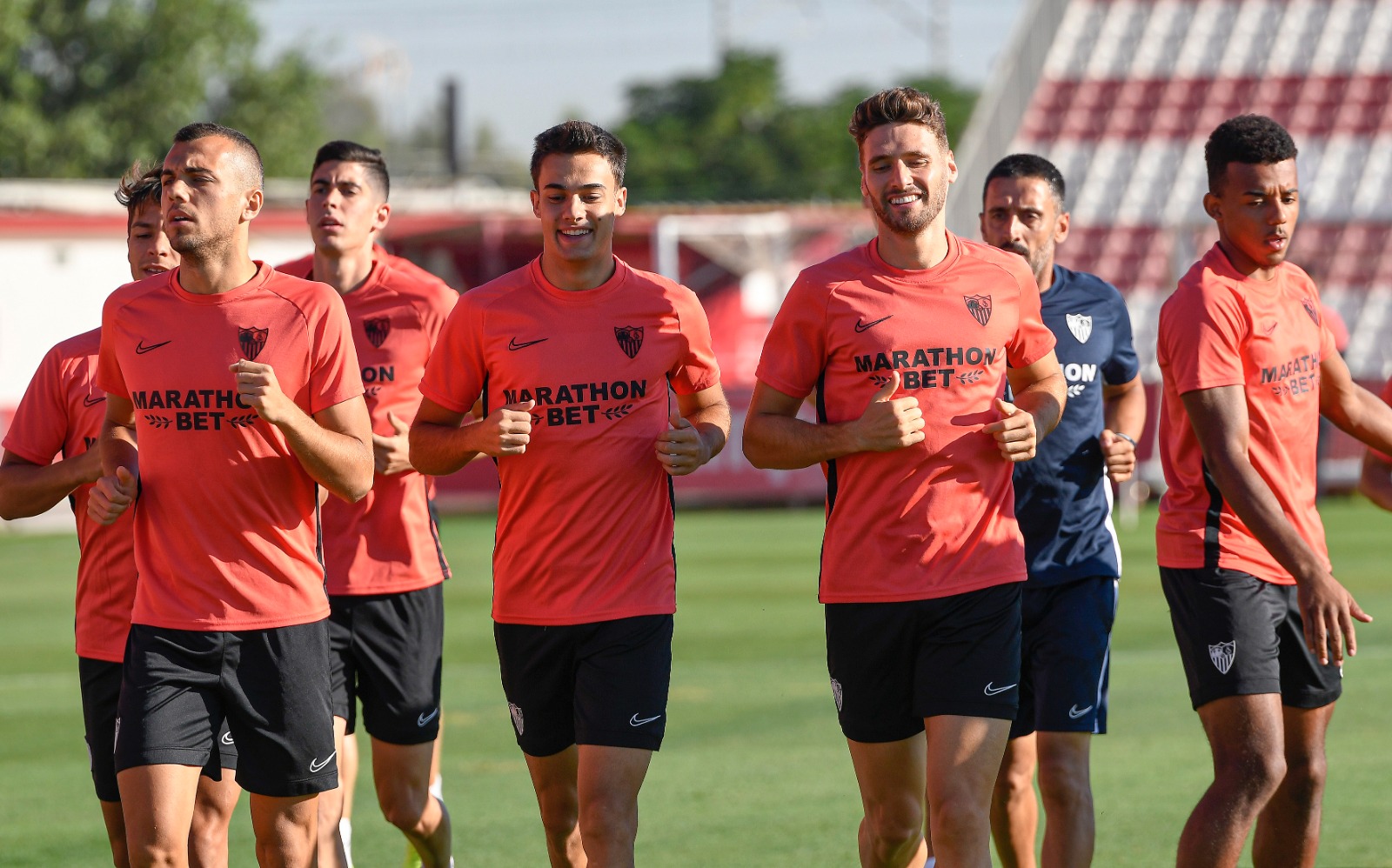Reguilón with his teammates in training