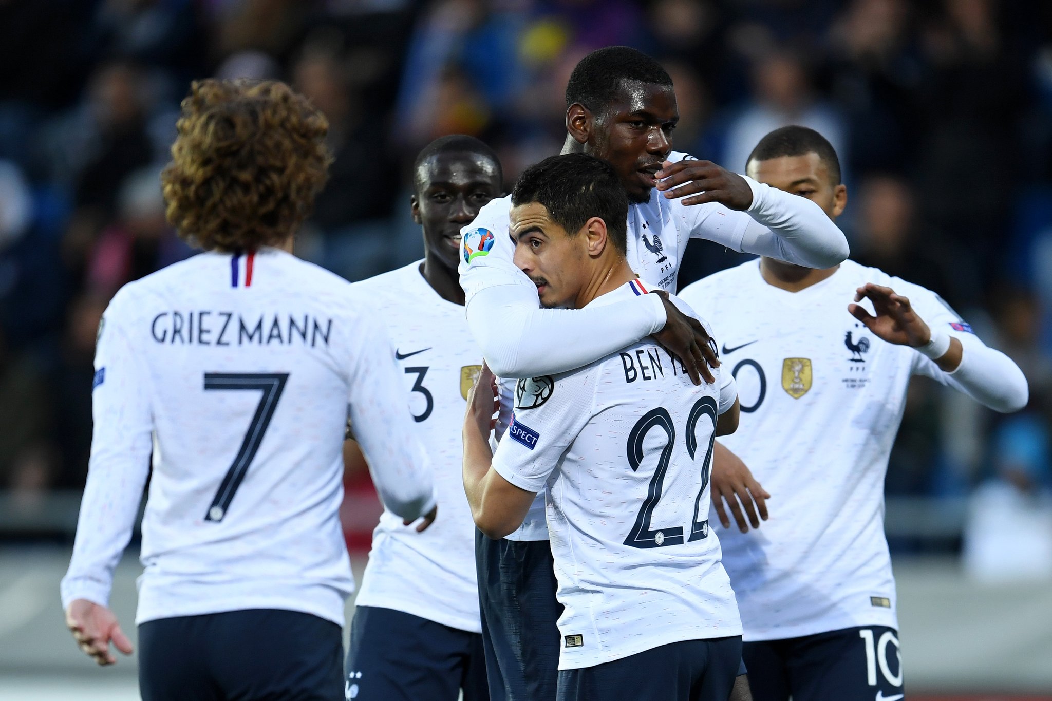 Ben Yedder celebra su gol con Francia
