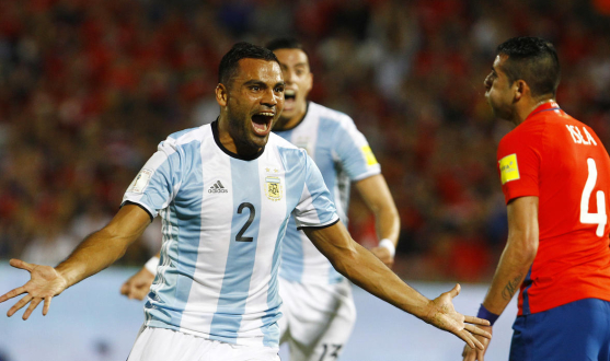 Gabriel Mercado celebra un gol de Argentina