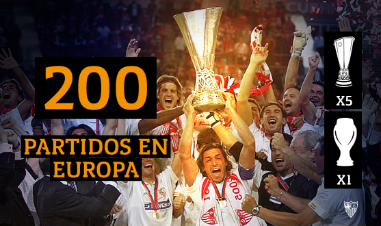 El Sevilla FC alcanza los 200 partidos en Europa