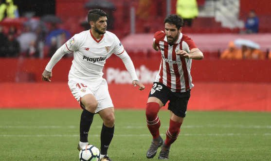 Sevilla FC's Banega against Athletic Bilbao