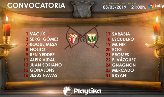 Lista de convocados para el Sevilla FC-CD Leganés