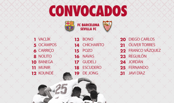 21 convocados para el FC Barcelona-Sevilla FC
