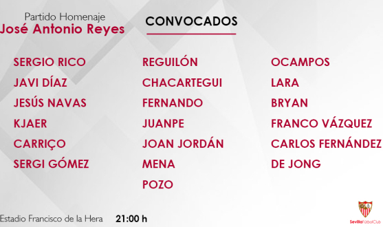 Sevilla FC squad for the José Antonio Reyes Testimonial