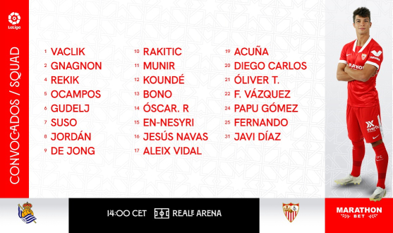Sevilla FC squad for Real Sociedad