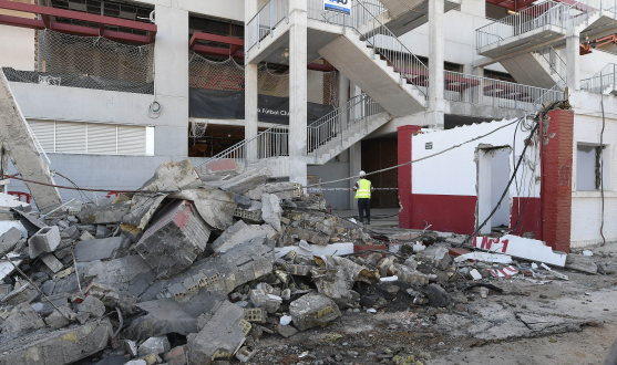 Partial demolition of the youth teams' dressing rooms in the Ciudad Deportiva