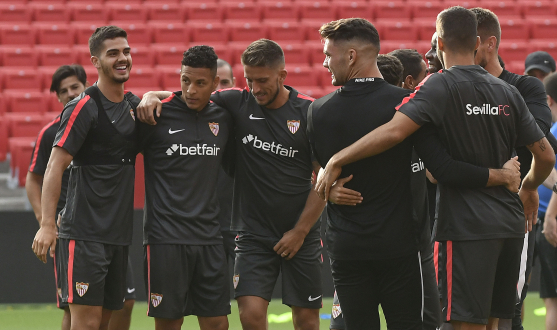 Último entrenamiento del Sevilla FC antes de recibir al Getafe