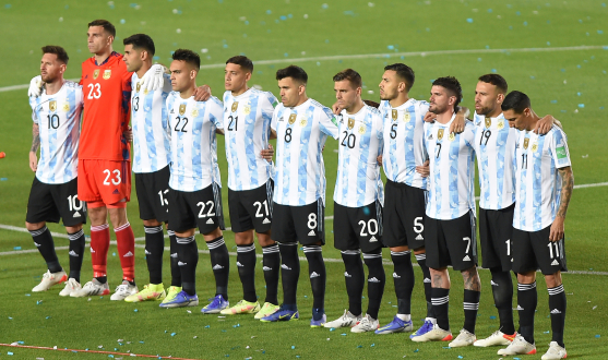 The Argentina line up with Marcos Acuña as a starter 
