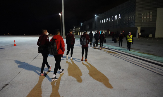 Llegada del Sevilla FC a Pamplona 
