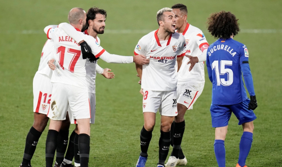 Jordán celebrates the goal against Getafe