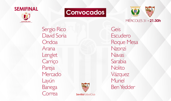 Lista de convocados del Sevilla FC para Leganés