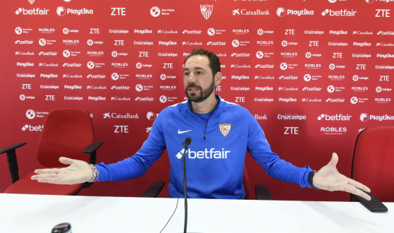 Sevilla FC's Pablo Machín in the press conference