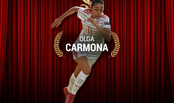 La sevillista Olga Carmona opta al "Gol de la temporada" 2017/2018 de la UEFA por un tanto que anotó con la selección española sub-19 en el reciente Campeonato de Europa