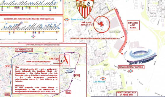 Mapa aledaños Wanda Metropolitano