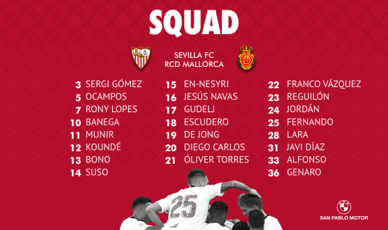 Squad vs RCD Mallorca