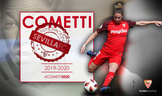 Aldana Cometti, jugadora del primer equipo femenino del Sevilla FC, seguirá en el club hispalense la próxima temporada 2019/2020