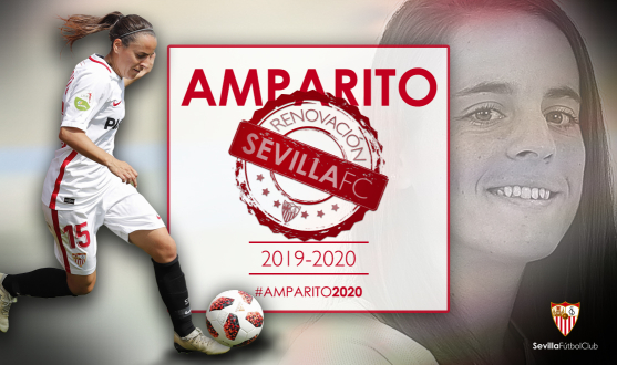 Amparito Delgado, jugadora del primer equipo femenino del Sevilla FC, continuará una temporada más con el equipo sevillista