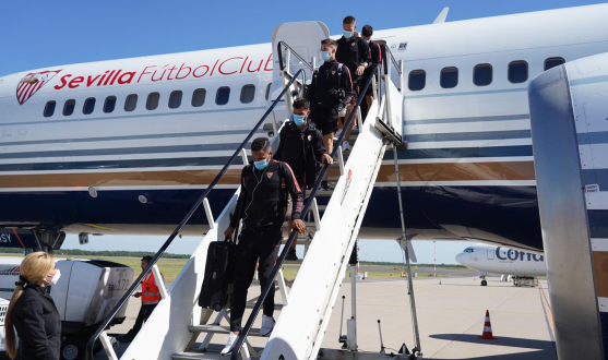 El Sevilla FC, a su llegada a Alemania 