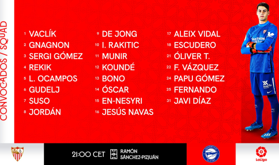 Squad to face Deportivo Alavés