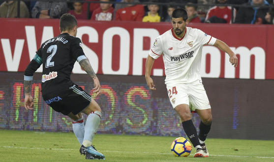 Nolito del Sevilla FC ante el RC Celta