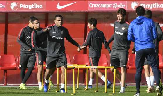 Sevilla FC training ahead of Liège