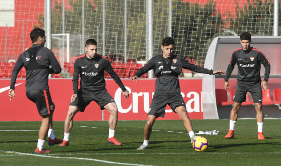 Sevilla training 8 February