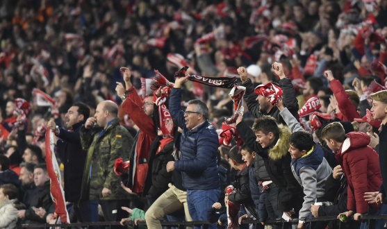 La afición del Sevilla, en un partido de la temporada 2017/2018