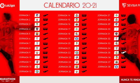 Calendario 20/21 para el Sevilla FC