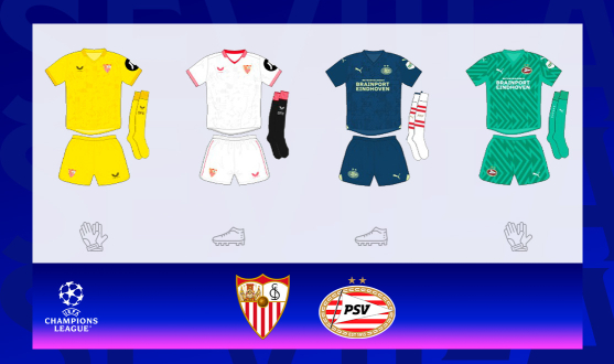 Kits for the UCL match against PSV