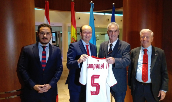 Marcelo Campanal, en un acto de reconocimiento del Sevilla FC 