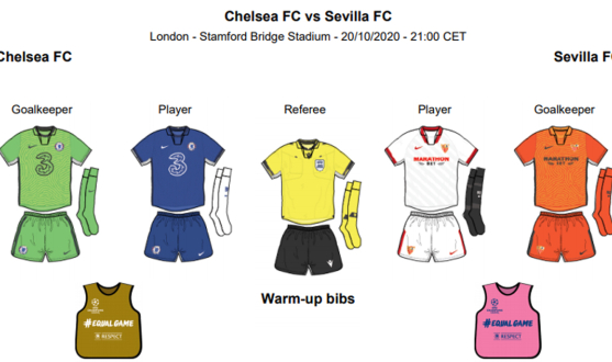Indumentarias de Chelsea y Sevilla en la Champions League