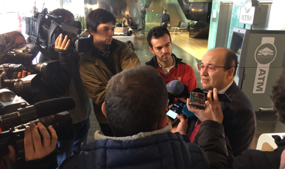 Atención a la prensa del presidente José Castro en Barcelona