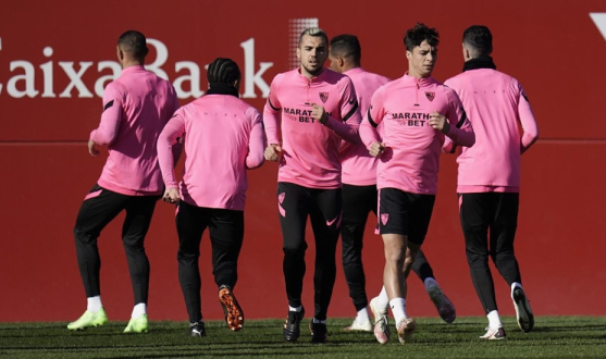 Sevilla FC players in training 