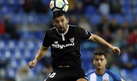 Nolito del Sevilla FC ante el Málaga CF