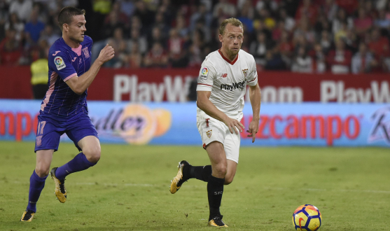 Krohn-Dehli del Sevilla FC ante el CD Leganés