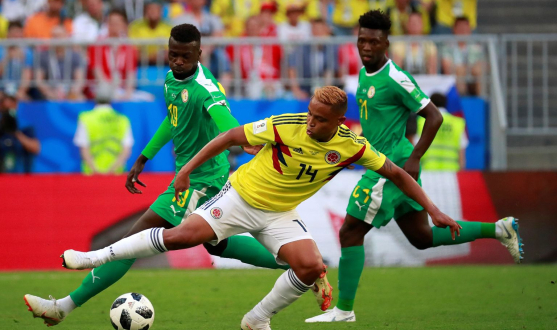 Muriel con Colombia ante Senegal en el Mundial