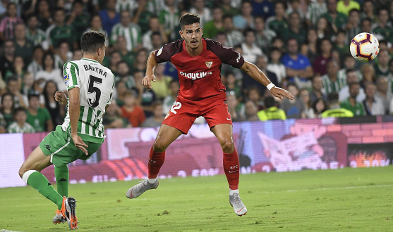 André Silva in action in the derby