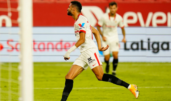 En-Nesyri celebra el gol de la victoria ante el Levante