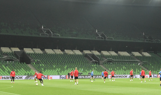 Sevilla training in Krasnodar Stadium