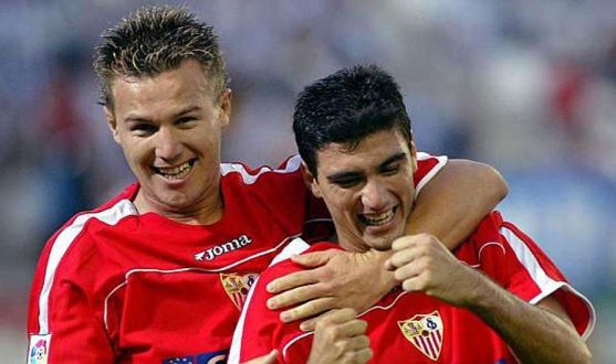 Reyes and Antoñito, teammates and academy products of Sevilla FC