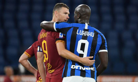 Dzeko y Lukaku, en el Roma-Inter del pasado fin de semana