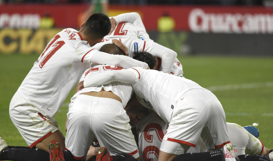 Sevilla FC celebrate goal in Copa del Rey