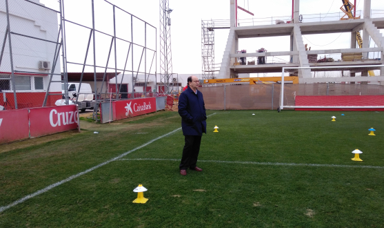 El presidente del Sevilla FC en la ciudad deportiva