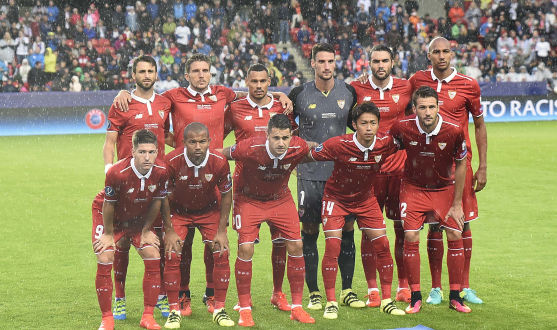 Once incial del Sevilla en la Supercopa de Europa