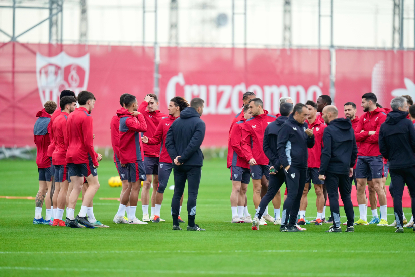 Entrenamiento del Sevilla FC el 15 de febrero