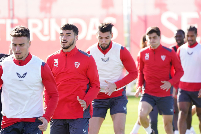 Entrenamiento del Sevilla FC el 23 de febrero