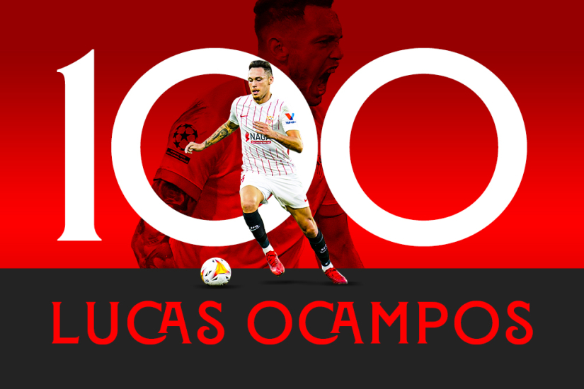 Ocampos one hundered games for Sevilla FC