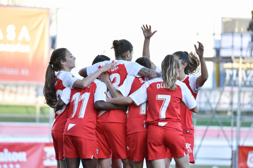 Celebración de gol del Sevilla FC Femenino