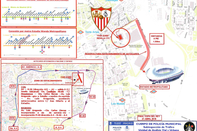 Mapa fan zone Sevilla FC en Wanda Metropolitano