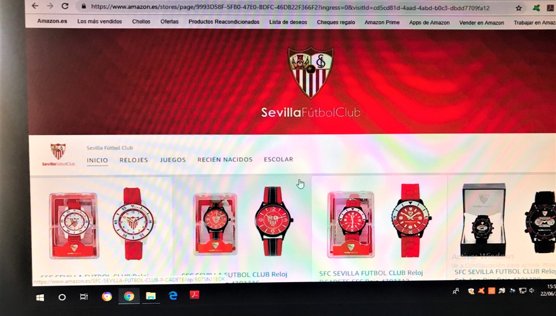Web del Sevilla FC en Amazon